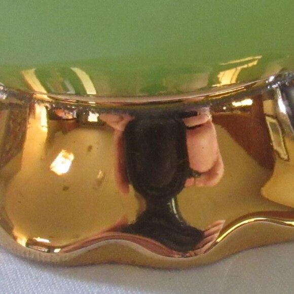 Royal Stafford Tea Cup and Saucer, Lime Green White Rose, Heavy Gold Gilt D111 - Picture 4 of 7